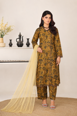 3 Piece Unstitched Jacquard Suit