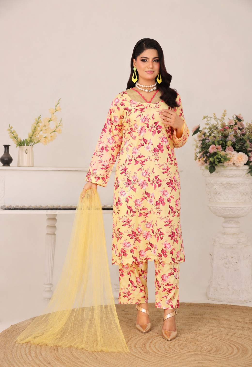 3 Piece Unstitched Jacquard Suit