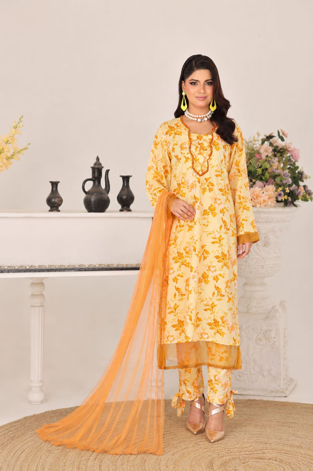 3 Piece Unstitched Jacquard Suit