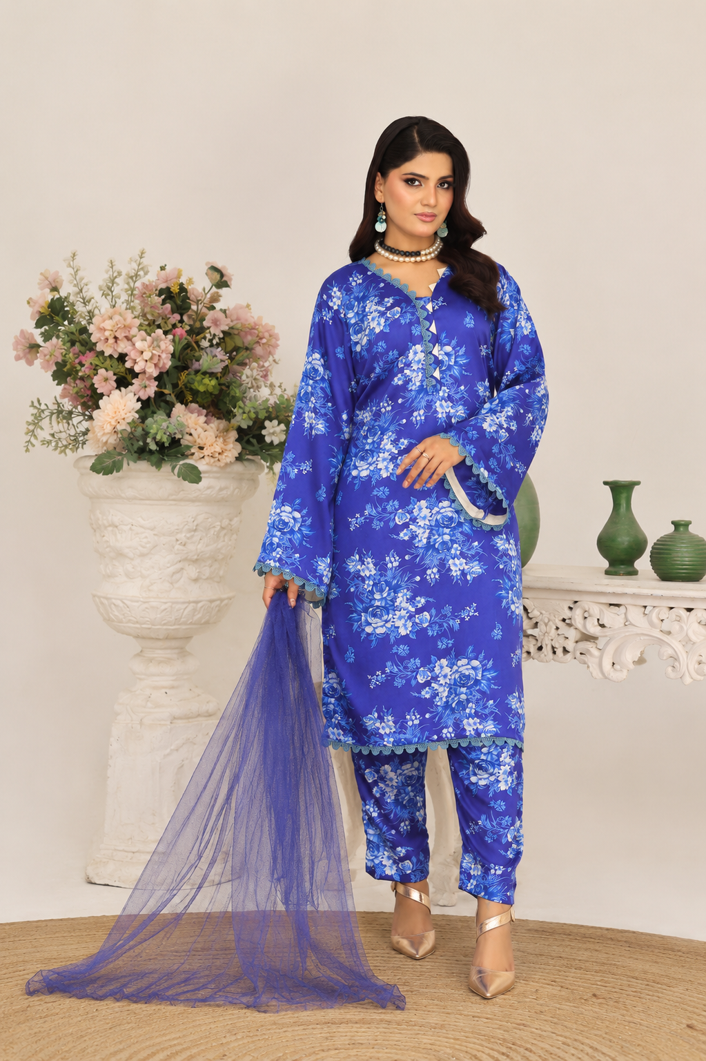 3 Piece Unstitched Jacquard Suit