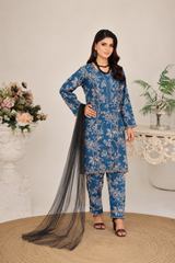 3 Piece Unstitched Jacquard Suit