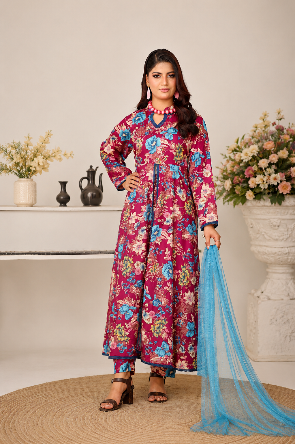 3 Piece Unstitched Jacquard Suit